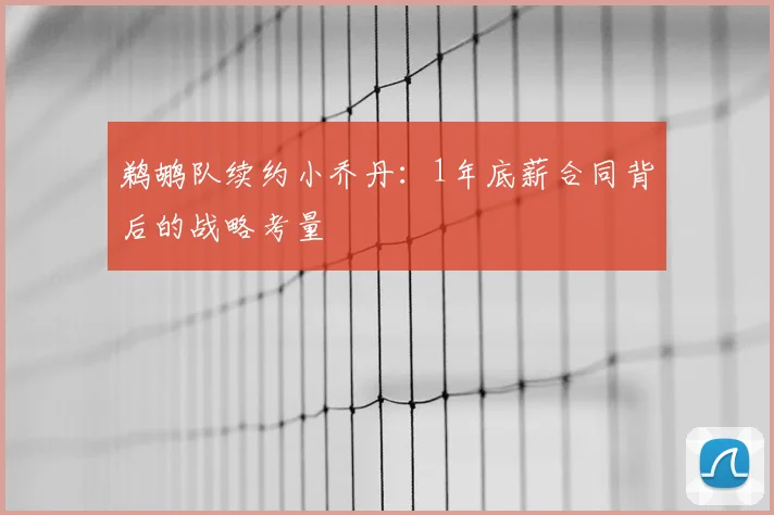 鹈鹕队续约小乔丹：1年底薪合同背后的战略考量